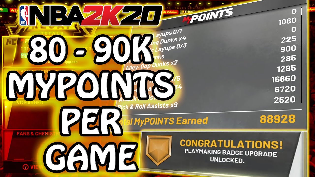 GET 80-90K MYPOINTS A GAME! BEST REP UP METHOD IN NBA 2K20! GET ALL PLAYMAKING BADGES EASY IN A DAY!